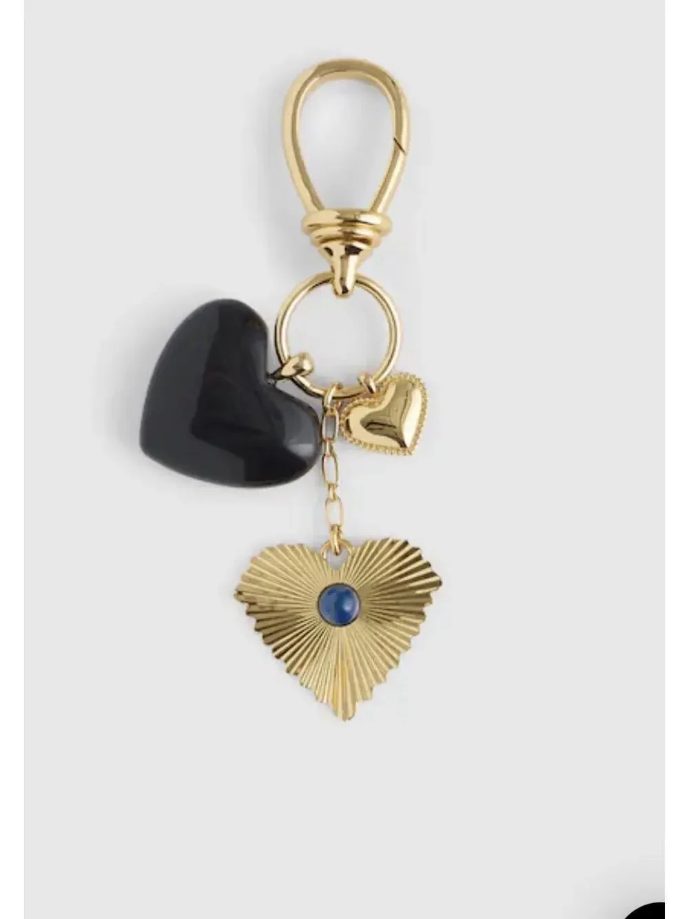 Madewell Heart Cluster Bag Charm | Brass w/ Lapis | 2